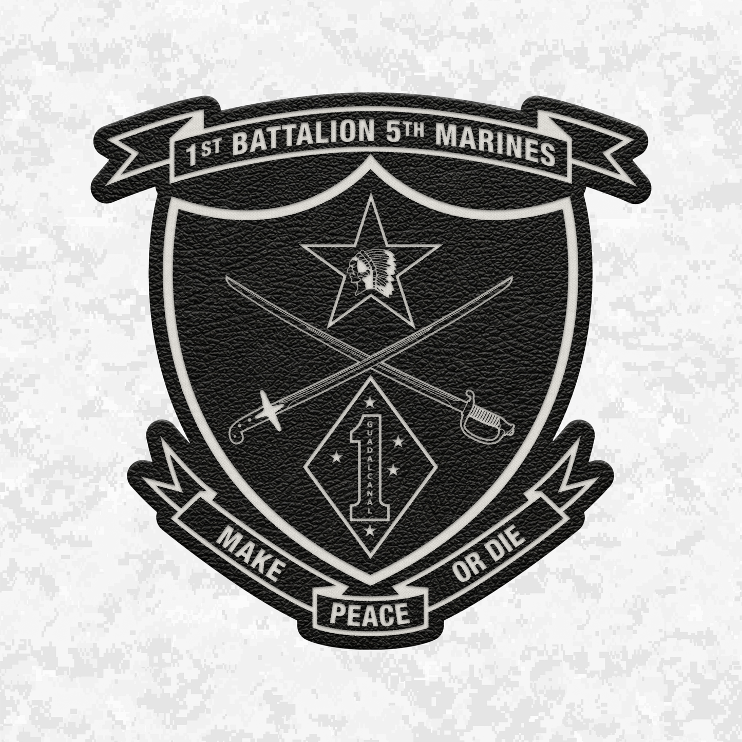 1st Battalion 5th Marines Unit "Geronimo" | Leather Patch | Velcro Backed