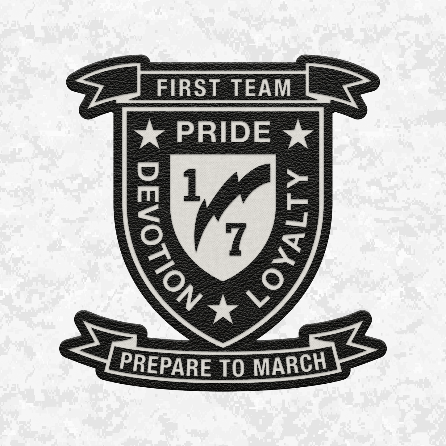 1st Battalion 7th Marines Unit "First Team" | Leather Patch | Velcro Backed
