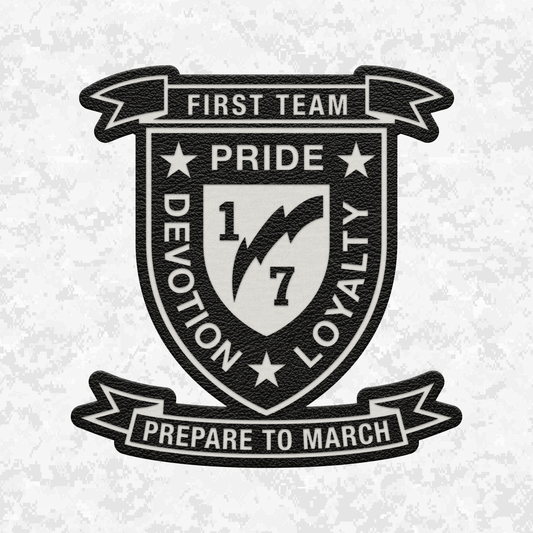 1st Battalion 7th Marines Unit "First Team" | Leather Patch | Velcro Backed
