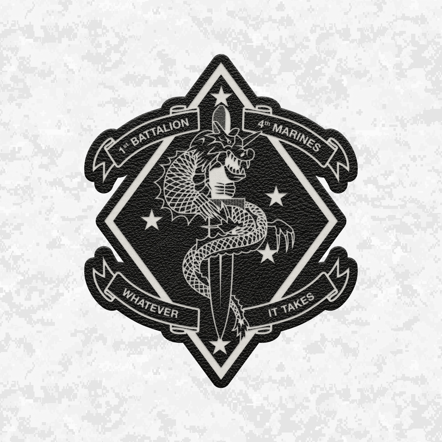 1st Battalion 4th Marines "The China Marines" | Leather Patch | Velcro Backed