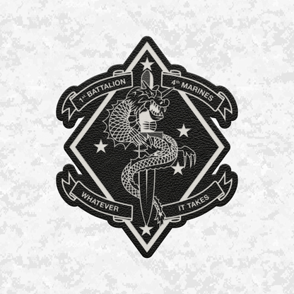 1st Battalion 4th Marines "The China Marines" | Leather Patch | Velcro Backed