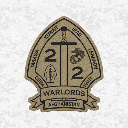 2nd Battalion 2nd Marines "Warlords" #1 | Velcro Backed | Leather Patch