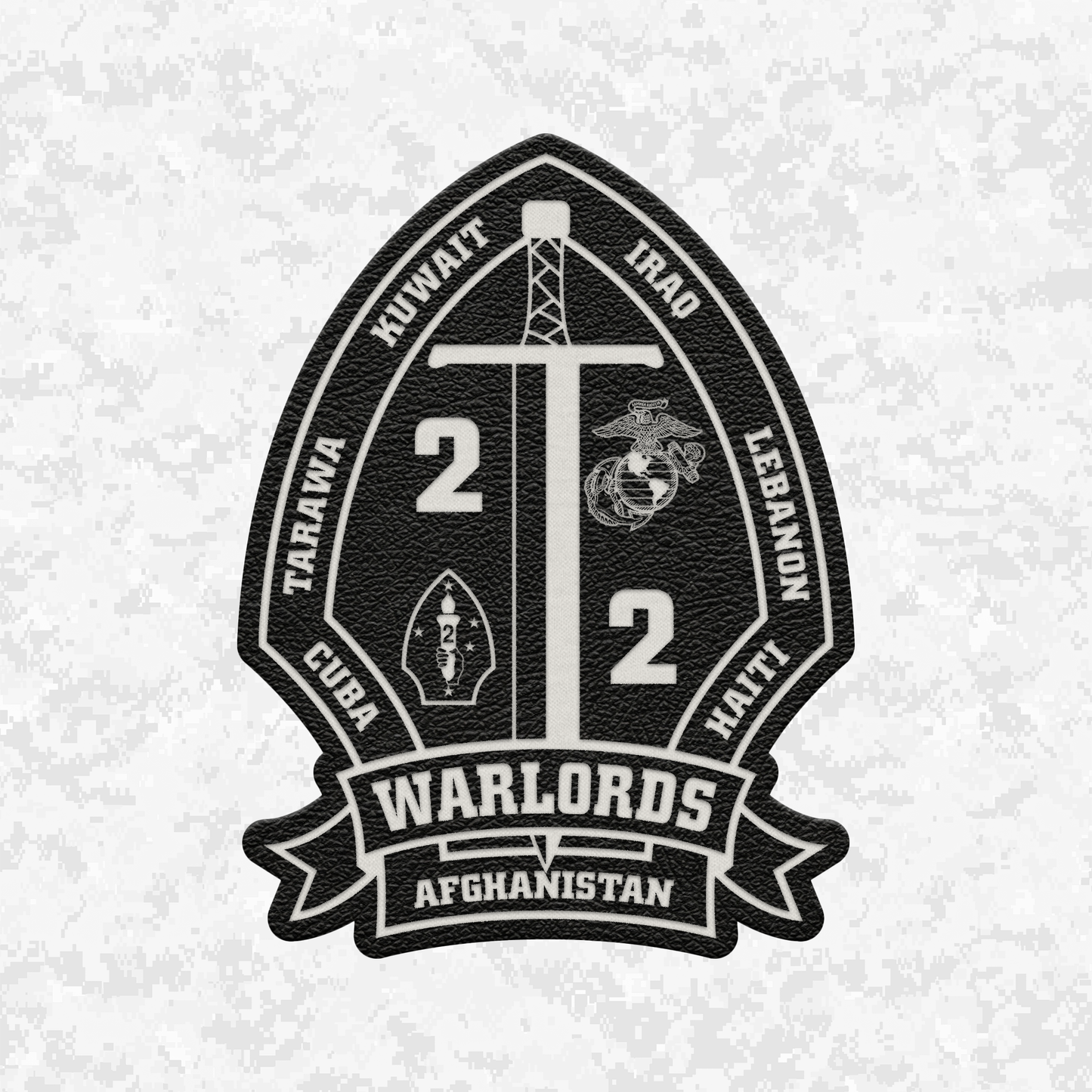 2nd Battalion 2nd Marines "Warlords" #3 | Leather Patch | Velcro Backed