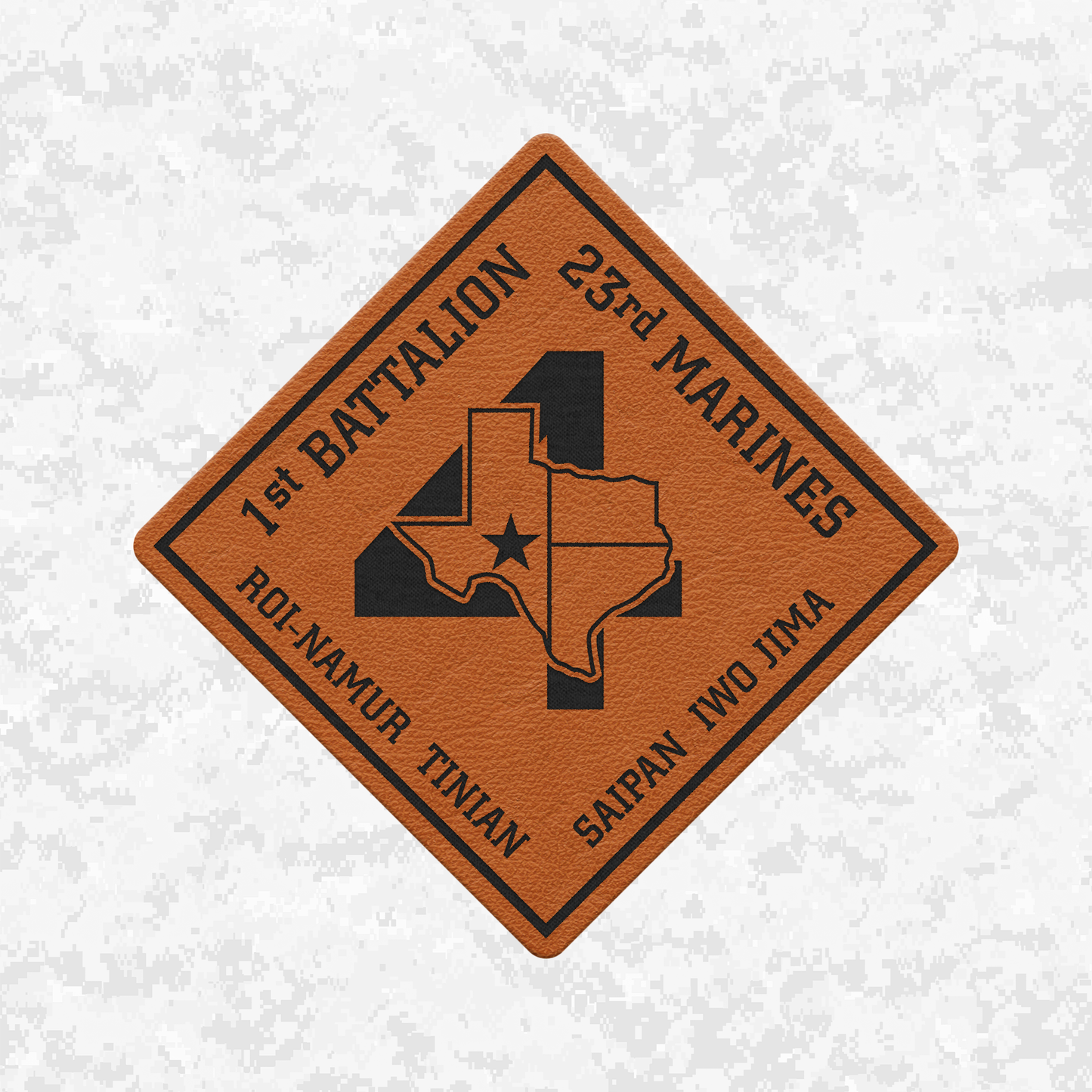 1st Battalion 23rd Marines Unit "Lone Star" | Leather Patch | Velcro Backed