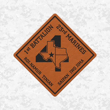 1st Battalion 23rd Marines Unit "Lone Star" | Leather Patch | Velcro Backed