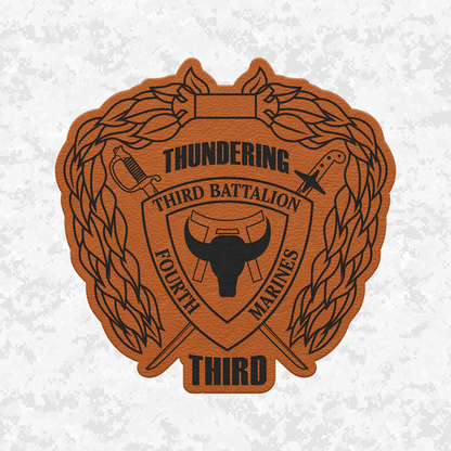 3rd Battalion 4th Marines "Thundering Third" | Leather Patch | Velcro Backed