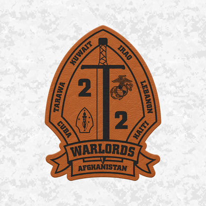 2nd Battalion 2nd Marines "Warlords" #3 | Leather Patch | Velcro Backed
