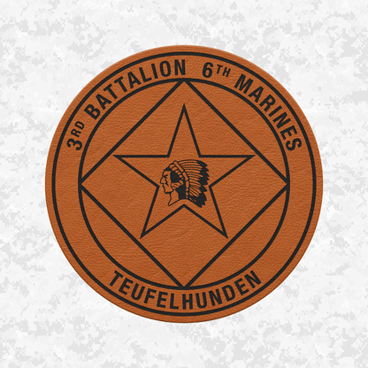 3rd Battalion 6th Marines Unit "Teufelhunden" | Leather Patch | Velcro Backed