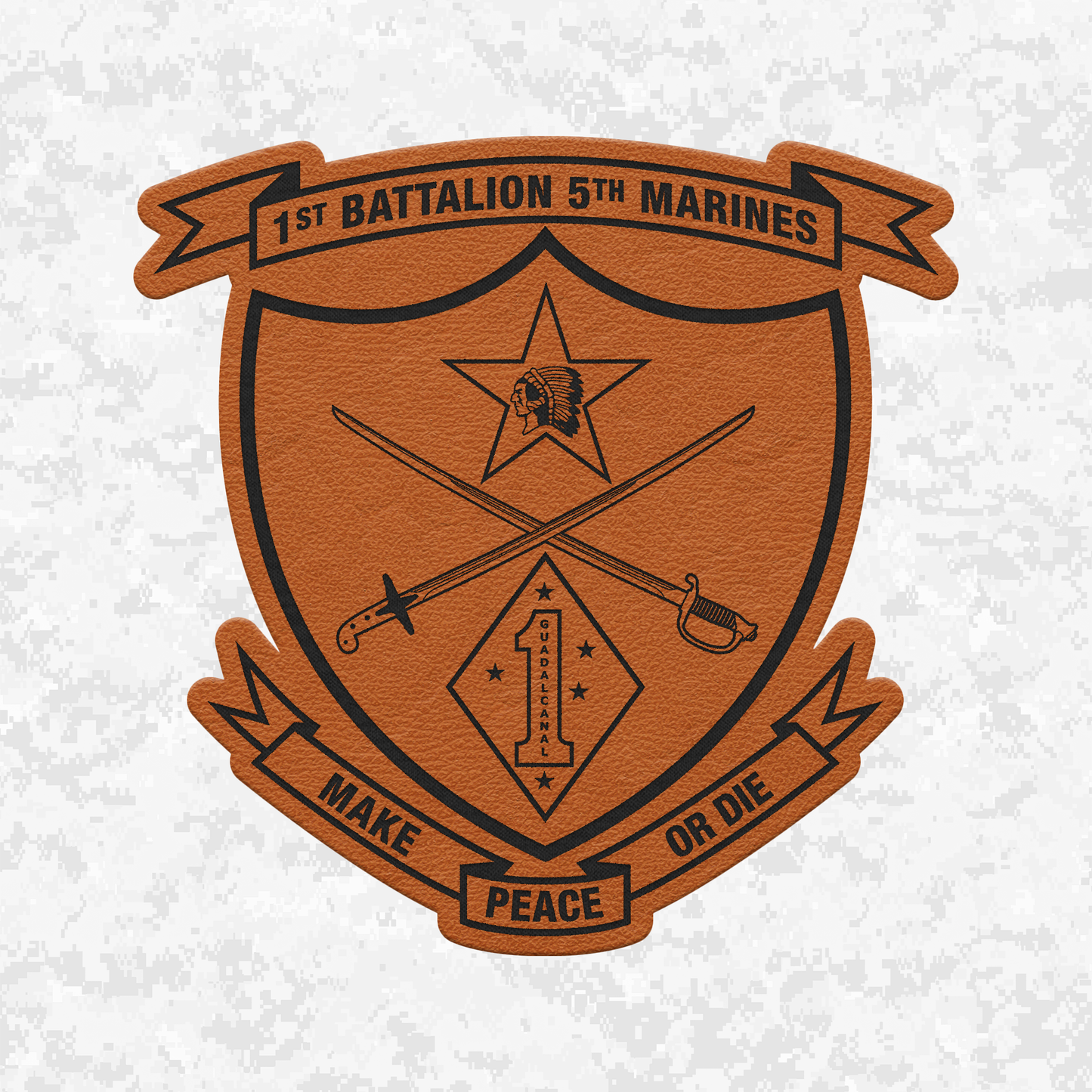 1st Battalion 5th Marines Unit "Geronimo" | Leather Patch | Velcro Backed