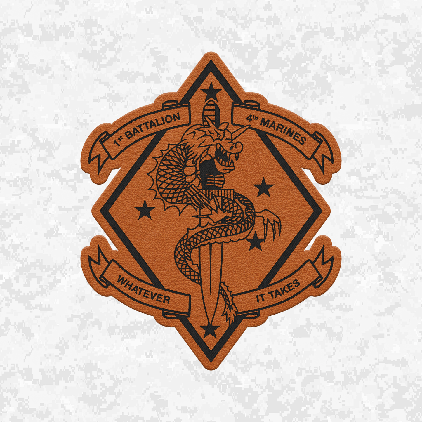1st Battalion 4th Marines "The China Marines" | Leather Patch | Velcro Backed