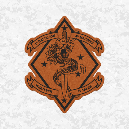 1st Battalion 4th Marines "The China Marines" | Leather Patch | Velcro Backed