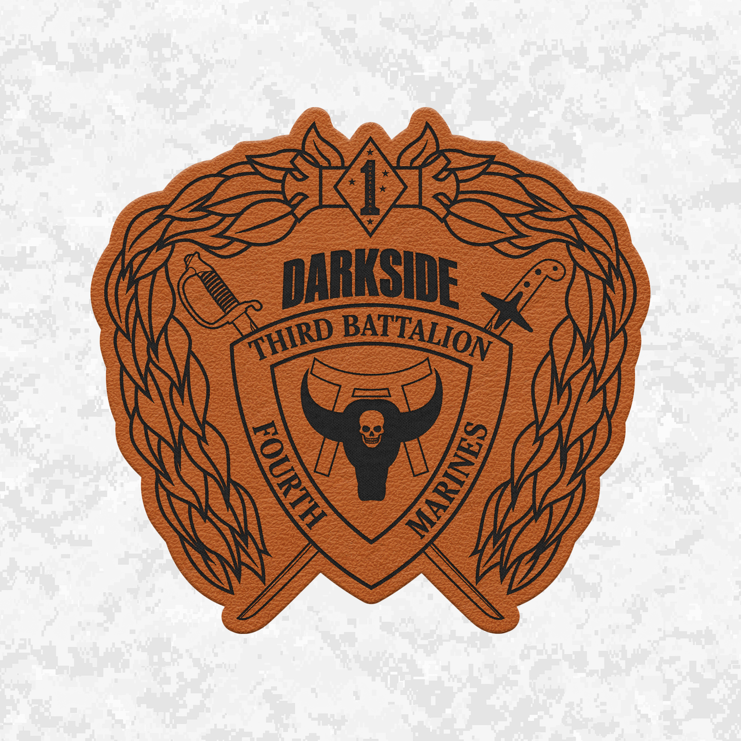 3rd Battalion 4th Marines "Darkside" | Leather Patch | Velcro Backed