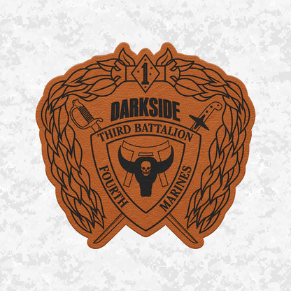 3rd Battalion 4th Marines "Darkside" | Leather Patch | Velcro Backed