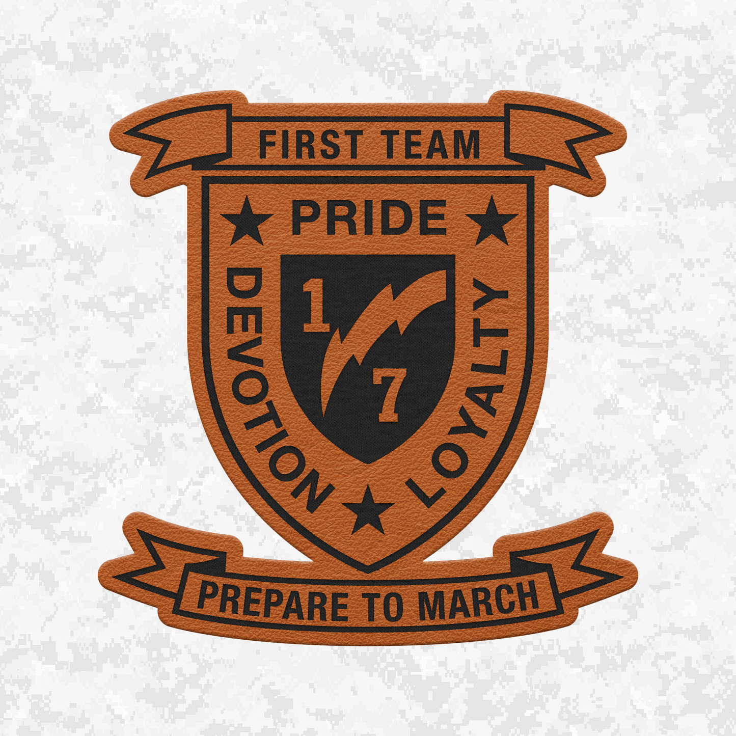 1st Battalion 7th Marines Unit "First Team" | Leather Patch | Velcro Backed