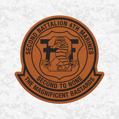 2nd Battalion 4th Marines "Magnificent Bastards" | Leather Patch | Velcro Backed