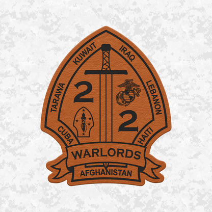 2nd Battalion 2nd Marines "Warlords" #1 | Velcro Backed | Leather Patch
