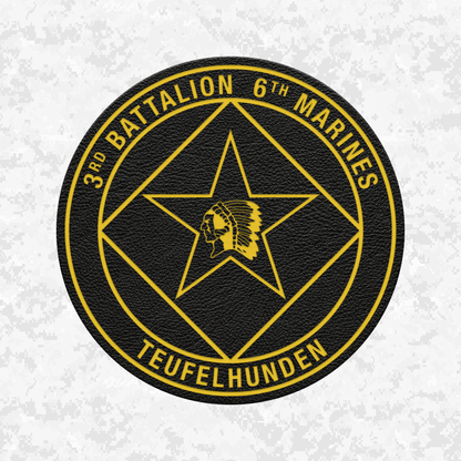 3rd Battalion 6th Marines Unit "Teufelhunden" | Leather Patch | Velcro Backed