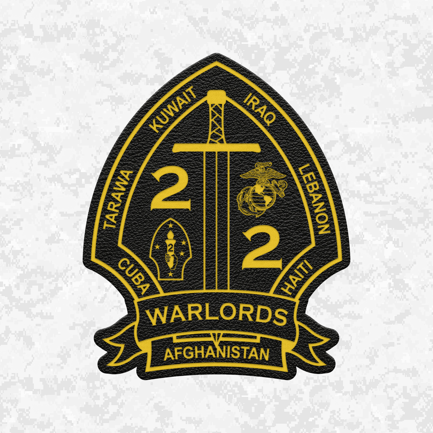 2nd Battalion 2nd Marines "Warlords" #1 | Velcro Backed | Leather Patch
