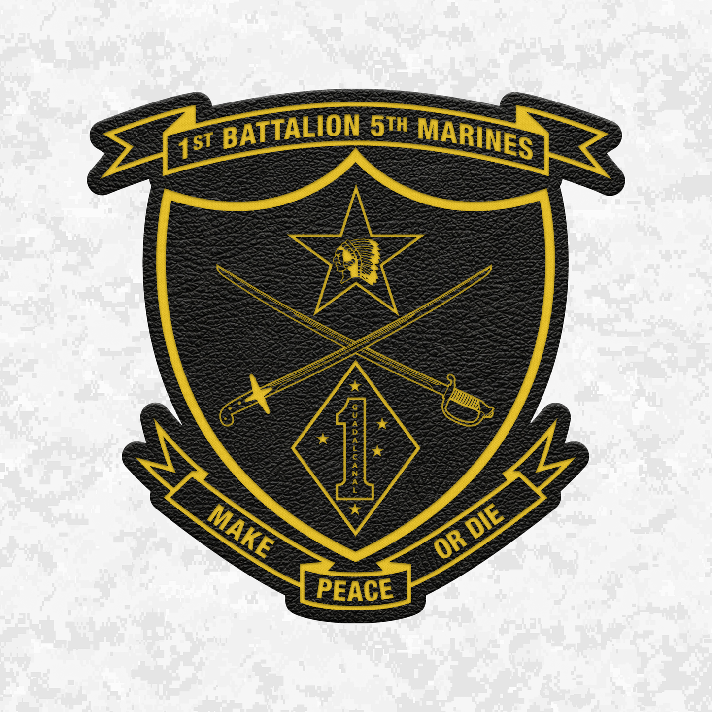 1st Battalion 5th Marines Unit "Geronimo" | Leather Patch | Velcro Backed