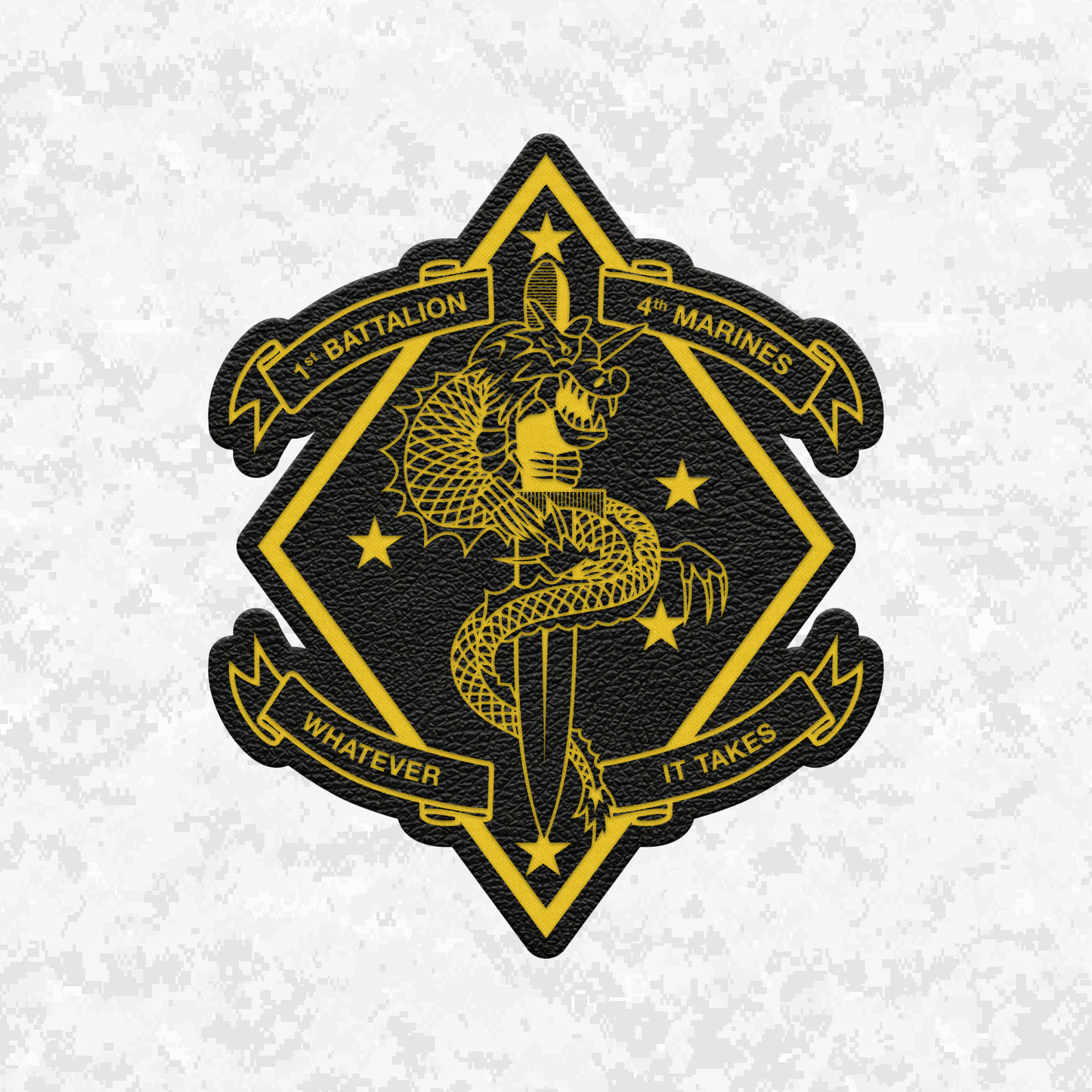 1st Battalion 4th Marines "The China Marines" | Leather Patch | Velcro Backed