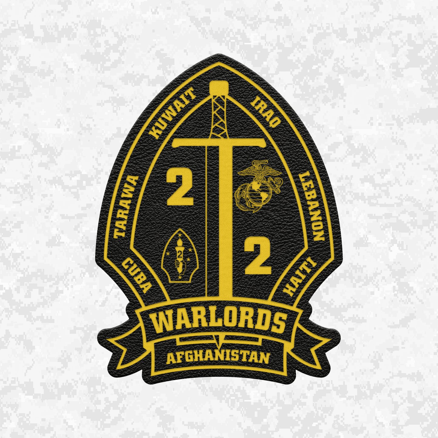 2nd Battalion 2nd Marines "Warlords" #3 | Leather Patch | Velcro Backed