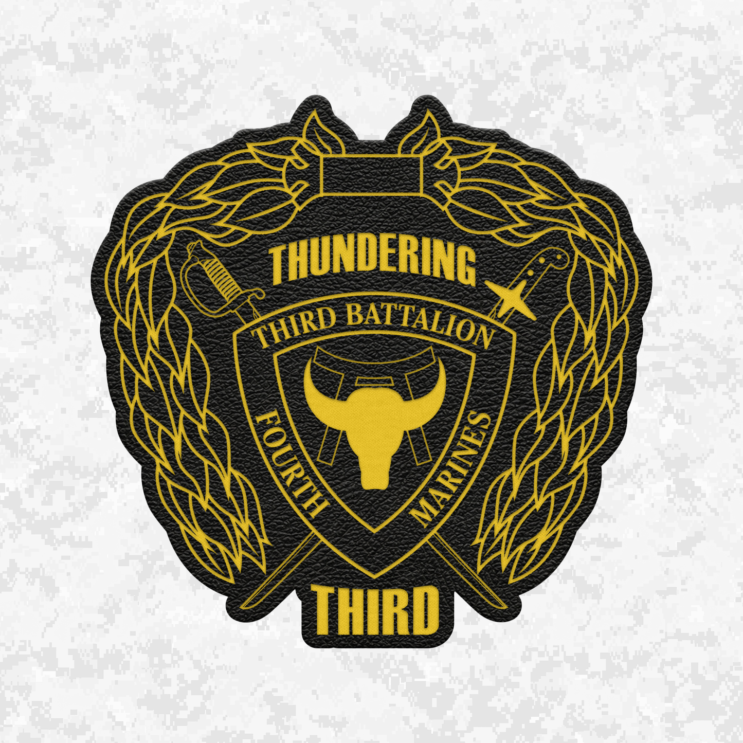 3rd Battalion 4th Marines "Thundering Third" | Leather Patch | Velcro Backed