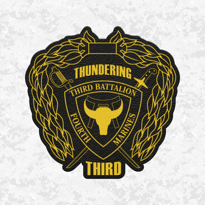 3rd Battalion 4th Marines "Thundering Third" | Leather Patch | Velcro Backed