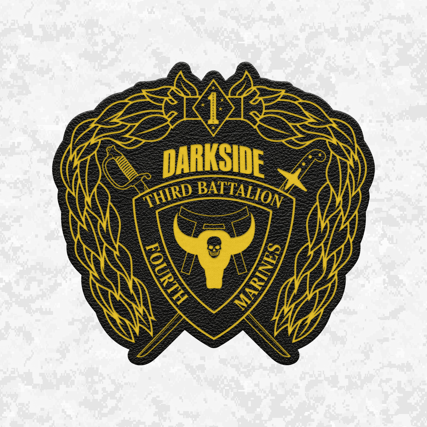 3rd Battalion 4th Marines "Darkside" | Leather Patch | Velcro Backed