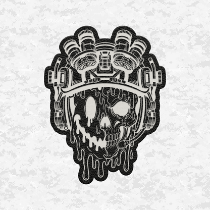 Face Life with a Smile | Tactical Skull | Leather Patch | Velcro Backed