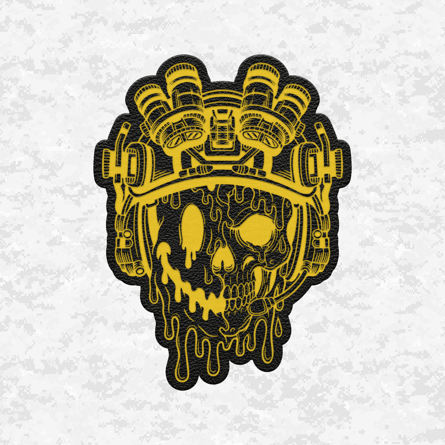 Face Life with a Smile | Tactical Skull | Leather Patch | Velcro Backed