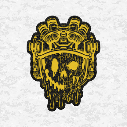 Face Life with a Smile | Tactical Skull | Leather Patch | Velcro Backed