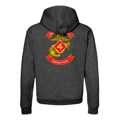 Headquarters Battalion 4th Marine Division Unit ¨Fighting Fourth¨ Hoodie