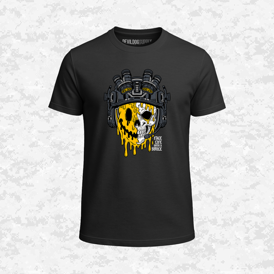 Face Life with a Smile | Tactical Skull | T-shirt