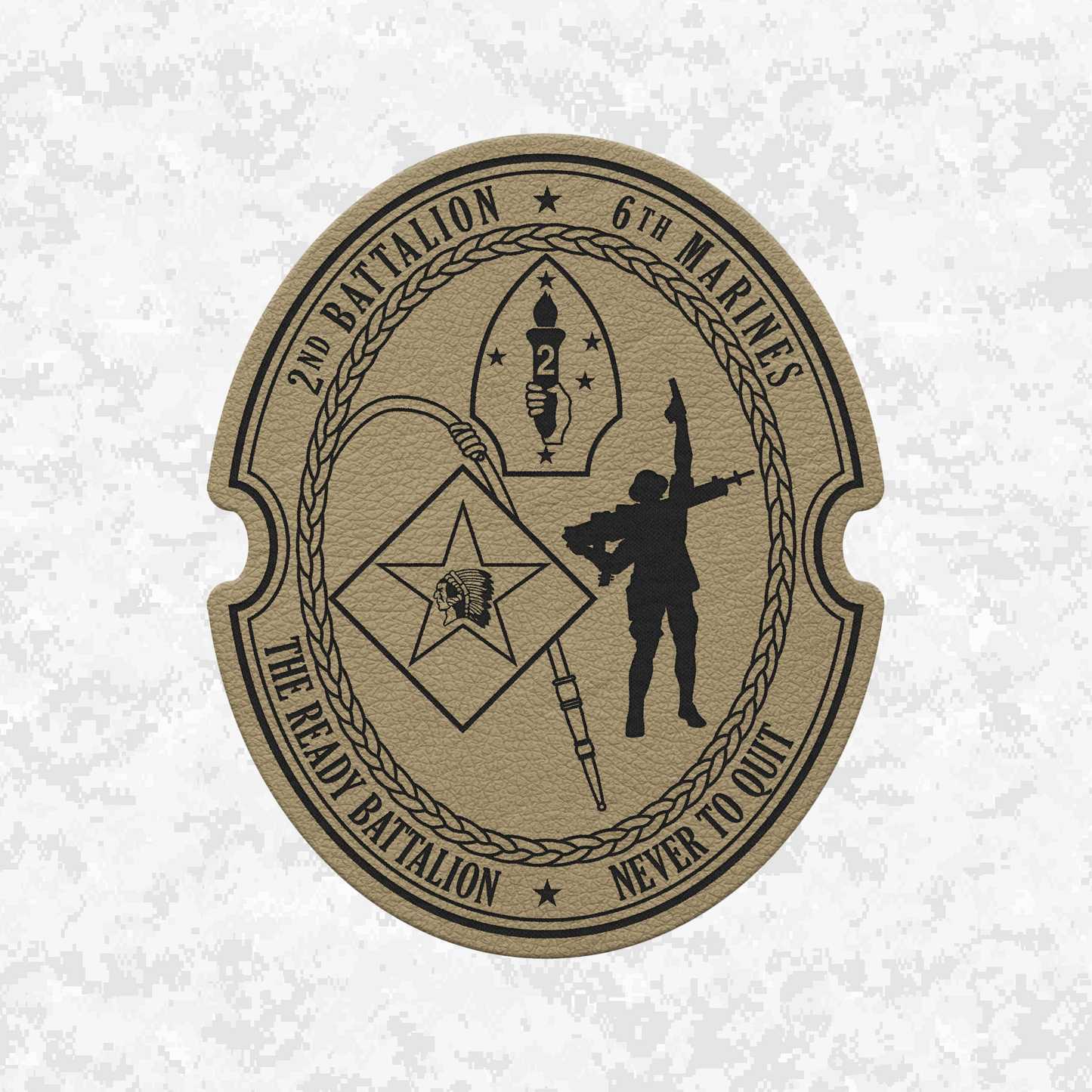 2nd Battalion 6th Marines Unit "The Ready Battalion" | Leather Patch | Velcro Backed