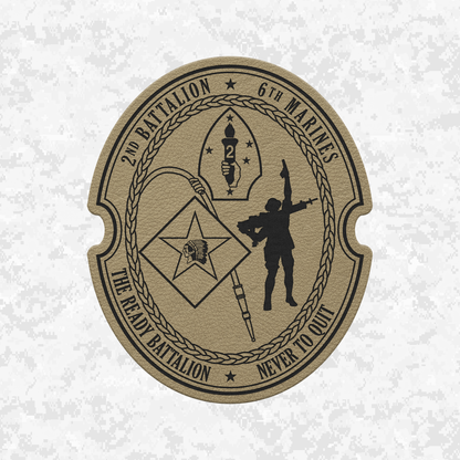 2nd Battalion 6th Marines Unit "The Ready Battalion" | Leather Patch | Velcro Backed