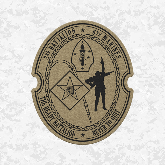 2nd Battalion 6th Marines Unit "The Ready Battalion" | Leather Patch | Velcro Backed