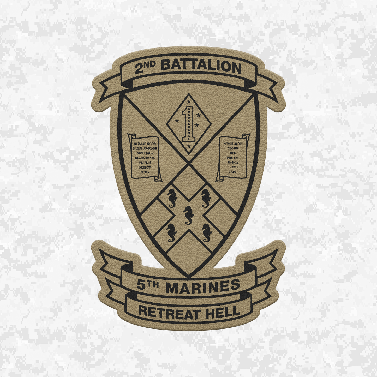 2nd Battalion 5th Marines Unit "Marauders" | Leather Patch | Velcro Backed