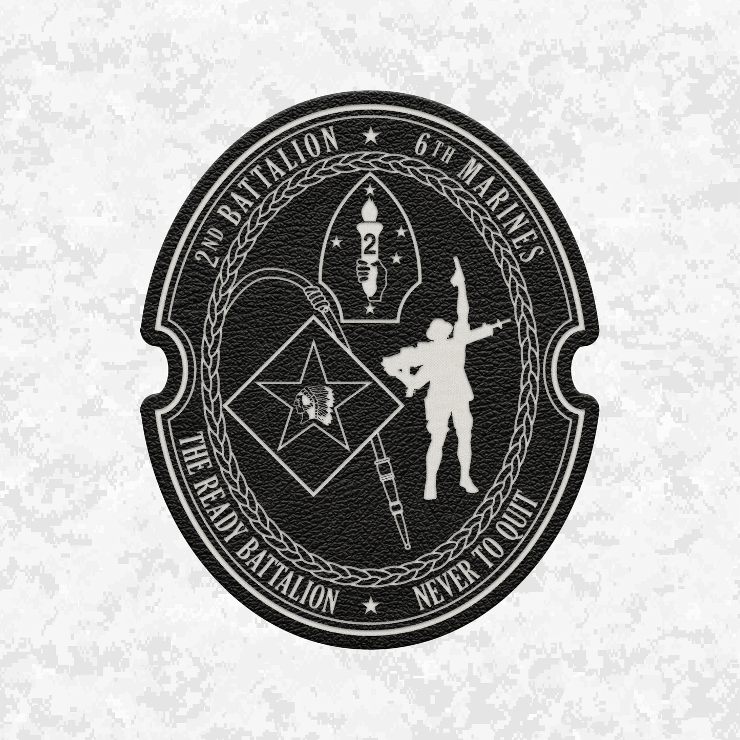 2nd Battalion 6th Marines Unit "The Ready Battalion" | Leather Patch | Velcro Backed