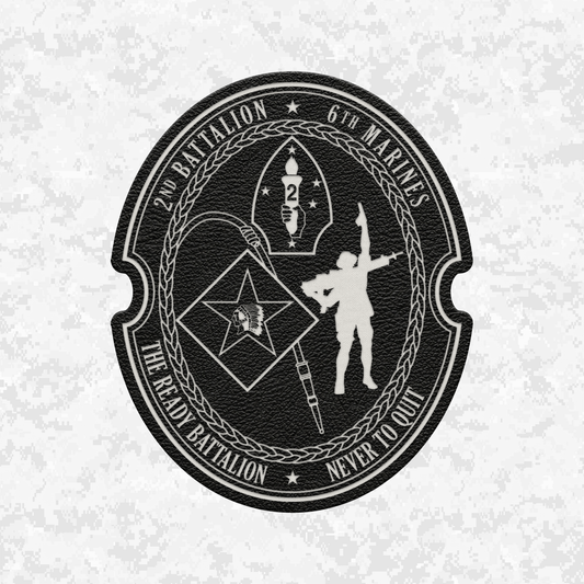 2nd Battalion 6th Marines Unit "The Ready Battalion" | Leather Patch | Velcro Backed
