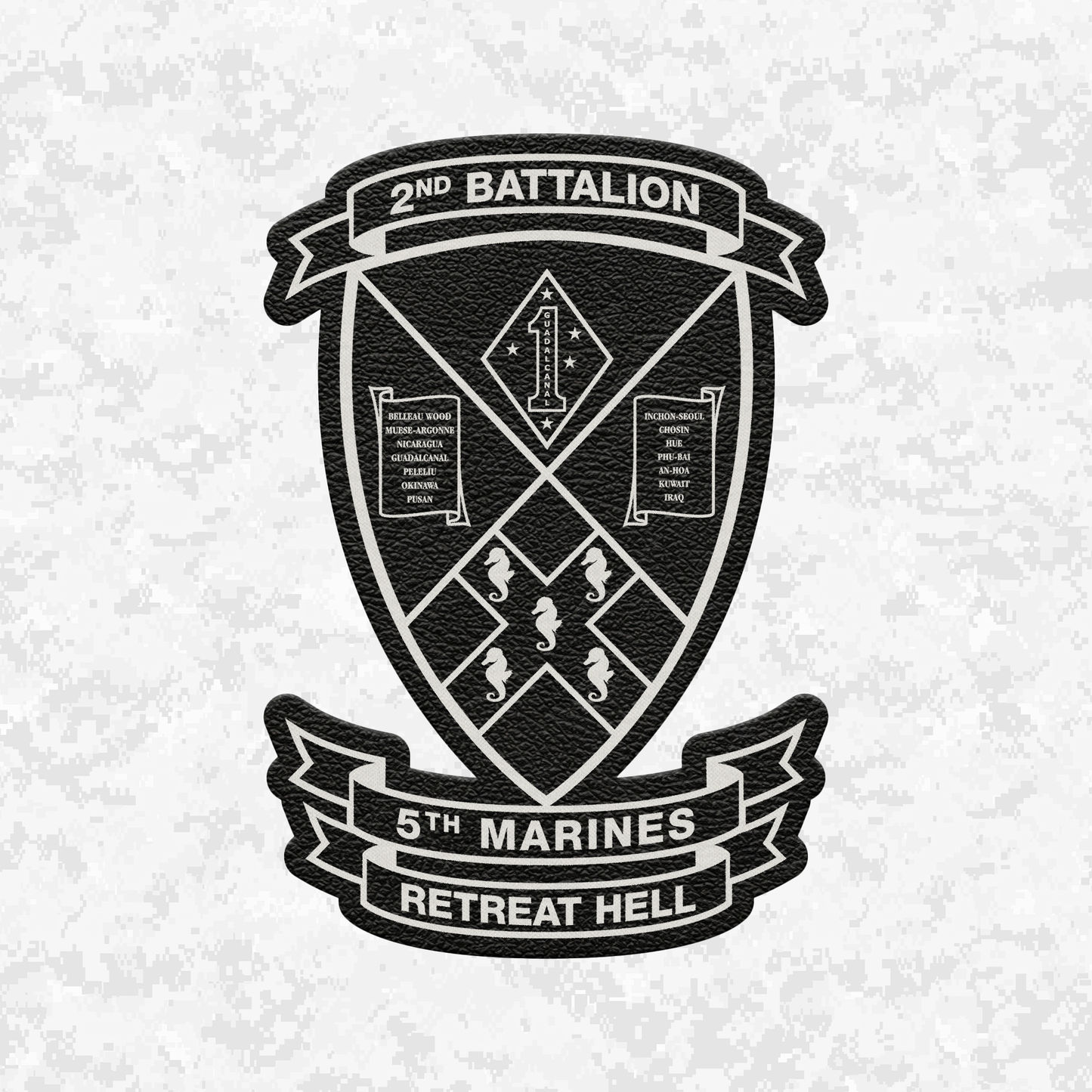 2nd Battalion 5th Marines Unit "Marauders" | Leather Patch | Velcro Backed