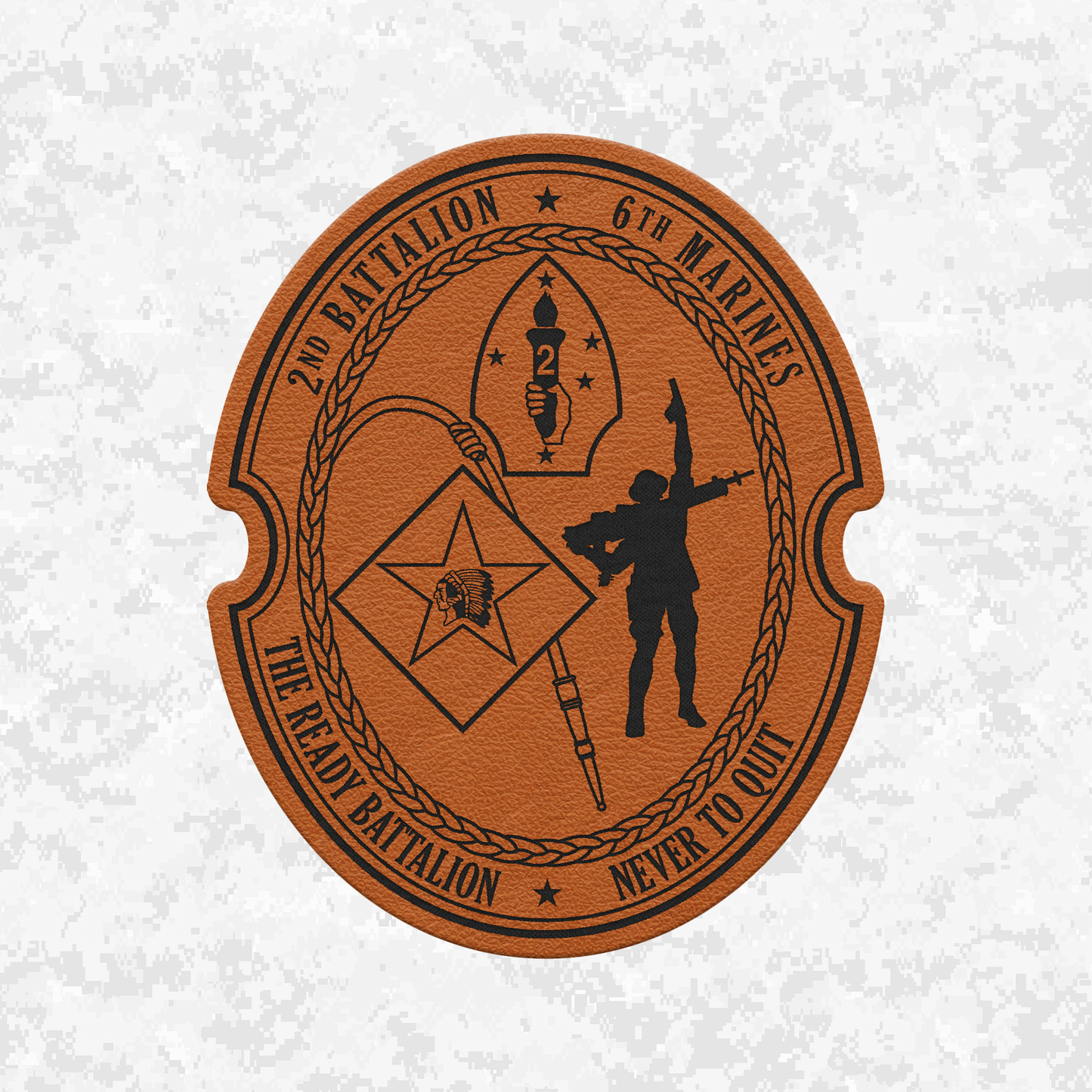 2nd Battalion 6th Marines Unit "The Ready Battalion" | Leather Patch | Velcro Backed