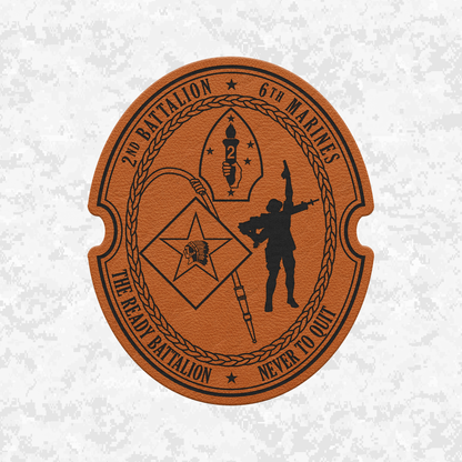 2nd Battalion 6th Marines Unit "The Ready Battalion" | Leather Patch | Velcro Backed