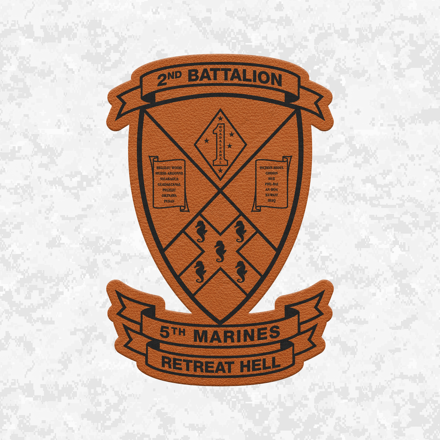 2nd Battalion 5th Marines Unit "Marauders" | Leather Patch | Velcro Backed