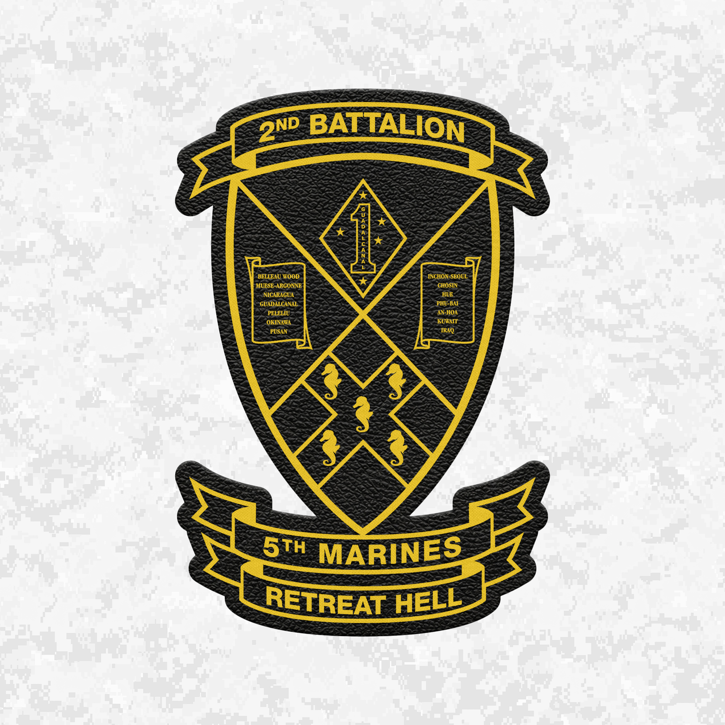 2nd Battalion 5th Marines Unit "Marauders" | Leather Patch | Velcro Backed