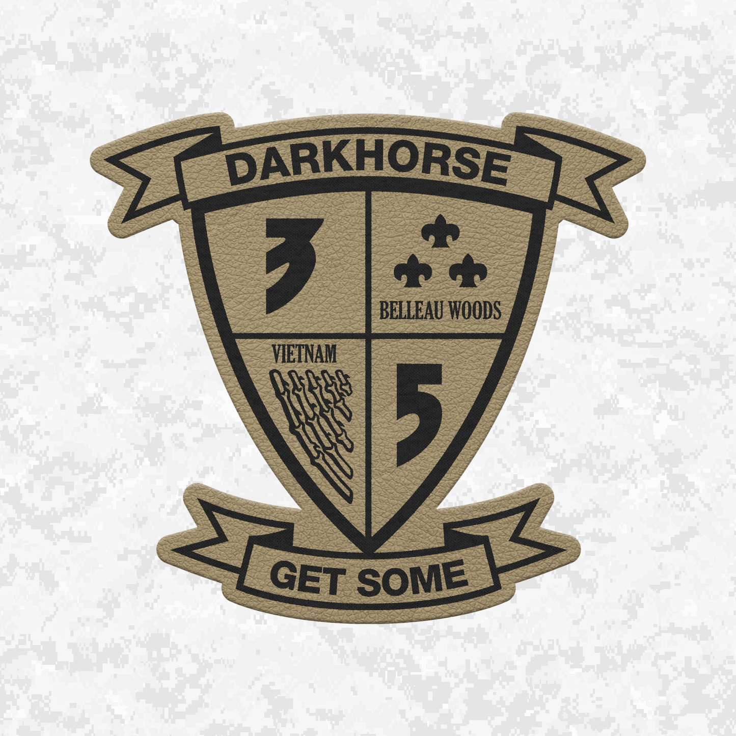 3rd Battalion 5th Marines Unit "Darkhorse" | Leather Patch | Velcro Backed