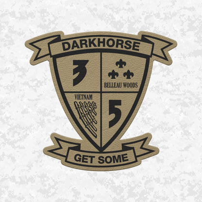 3rd Battalion 5th Marines Unit "Darkhorse" | Leather Patch | Velcro Backed