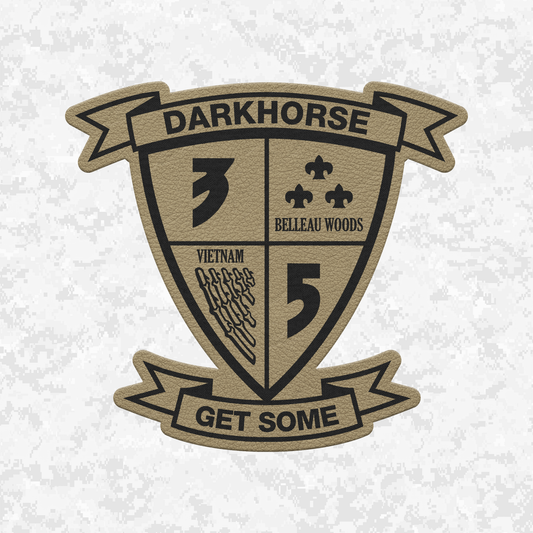3rd Battalion 5th Marines Unit "Darkhorse" | Leather Patch | Velcro Backed