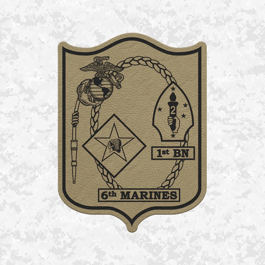 1st Battalion 6th Marines Unit "1/6 Hard" | Leather Patch | Velcro Backed