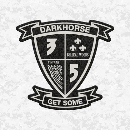 3rd Battalion 5th Marines Unit "Darkhorse" | Leather Patch | Velcro Backed