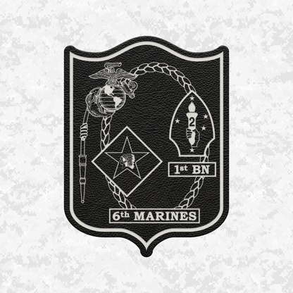 1st Battalion 6th Marines Unit "1/6 Hard" | Leather Patch | Velcro Backed